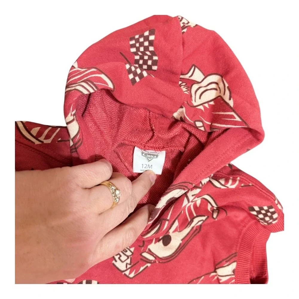 Disney Pixar Cars Sleeveless Hoodie and Shorts Set 12M Red Lightning‎ McQueen